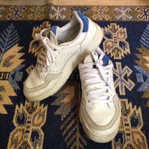 Adidas White and Blue Sneakers